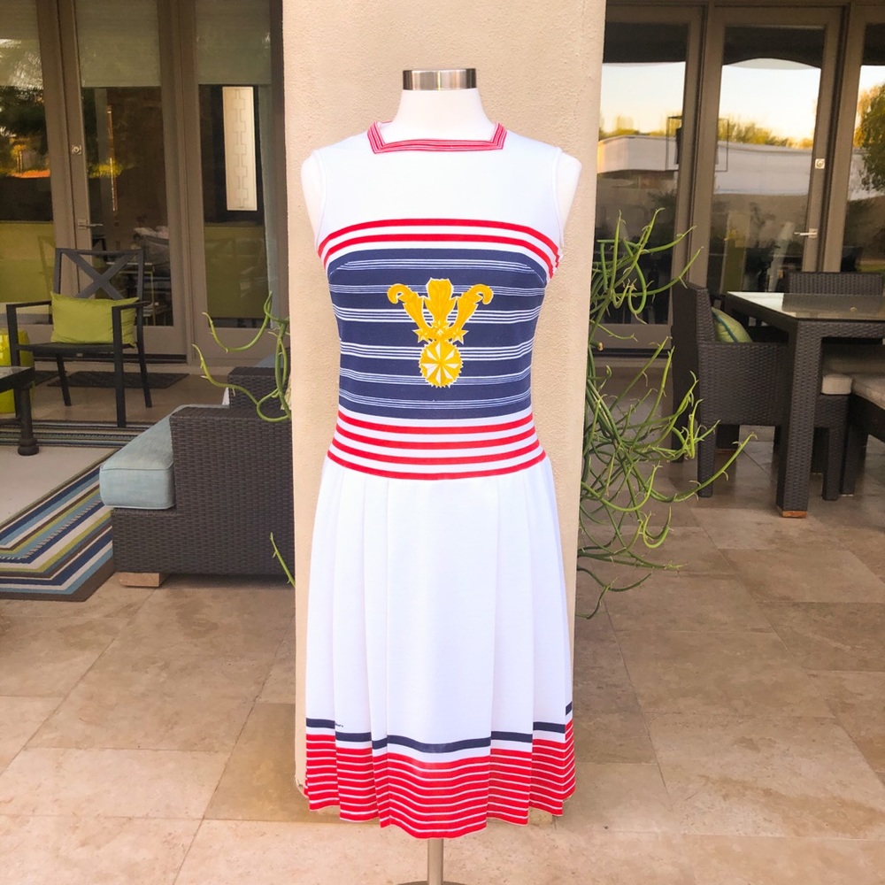 Vintage 1960s 70s Mr. Dino Sleeveless Dress-8